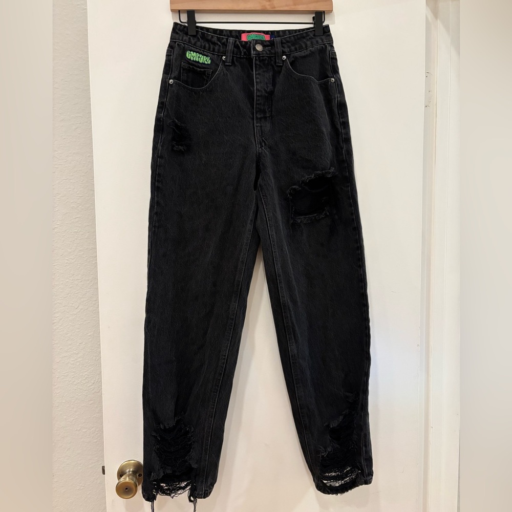Empyre washed Distressed Jeans skatewear streetwear punk ripped torn Y2K 90s